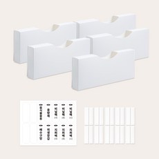 이지유 비닐 봉투 정리함 (벨크로+스티커 포함) 싱크대 서랍 정리 비닐케이스, 5개, 화이트