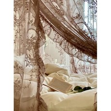 침대 모기장 레이스 가정용 3 개의 오픈 도어 1.8m 바닥 스탠드 경량, 99) Latte lace mosquito net♥Se, 1개