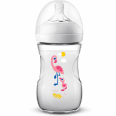 없음 AVENT 베이비 내추럴 플라망 로즈 젖병 260ml (생후1개월), 1개