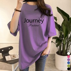 [오늘발송] 스타일아유 오버핏 반팔티 Journey 로고 여성용 롱 빅사이즈 박시 반팔티셔츠 반팔 티셔츠[AYG6TS357A] 리뷰후기