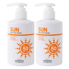 (2개)푸드어홀릭 멀티 선크림 250ml SPF50/PA+++펌프형, (2개)푸드어홀릭 멀티 선크림 250ml SPF50/P, 2개 - 애터미남자화장품