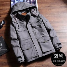 동계작업복 남성용 두꺼운 방한 점퍼 보호 의류 작업복 면자켓, 160, 3.코튼라벨그레이탑