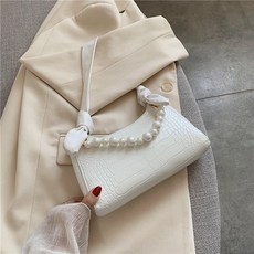 해외 악어가죽 진주 스트랩 매듭 숄더백 3color