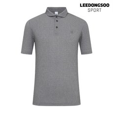 JCWES3P2122_T
 이동수골프 남성 신축 깅엄체크 패턴 카라 반팔티셔츠 그레이 H3BTS3020-E1