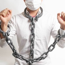 대형 쇠사슬 목 두손, 단품, 상세페이지 참조