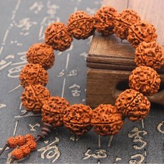 루드락샤 18mm 5 Mukhi Rudraksha 말라 묵주 팔찌 Bodhi 티베트 불교 요가 기도 차크라 에너지 부적, 없음, 1) 1Pc