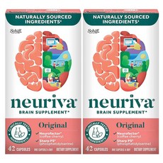 Neuriva 뉴리바 오리지널 브레인 퍼포먼스 뇌 영양제 42캡슐 2팩, 2개, 42정