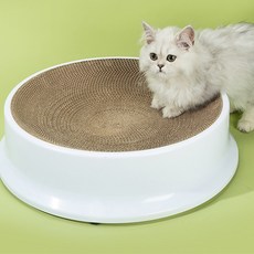 캣모나이트 커브 원형 고양이 스크래쳐 1개 화이트