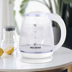전기포트 커피포트 무선주전자 MELNG 유리 전기 지능형 온도 과열 방지 1500W 고속 가열 1800ml, 3.White - AU, 3.White - AU