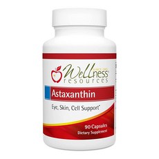 Wellness Resources 아스타잔틴 6mg 90캡슐 눈 피부 면역력을 위한 AstaReal - 미국산 천연 아스타잔틴 GMO 프리, 1개