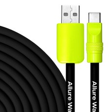얼루어웨이브 실리콘 초고속 충전 케이블 USB to C, 1개, 150cm, 블랙