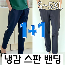 [1+1] 제시본 남자 냉감 바지 국민바지 스판 밴딩 시원한 여름 바지 아이스 빅사이즈 슬랙스