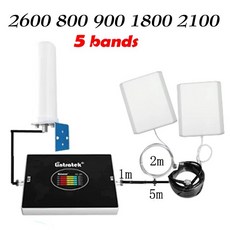 Lintratek 800 900 셀룰러 증폭기 5 밴드 신호 리피터 GSM 2100 1800 LTE 부스터 4 2G 3G 4G 인터넷, 05 5 band 2 antennas_01 CHINA, 01