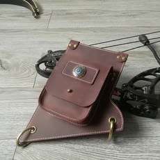 양궁 사냥 레저 장비 수제 가죽 국궁 전통 화살통 떨림 포켓 허리 걸이 모듈 단일 샷은, 화살통과 같은 색