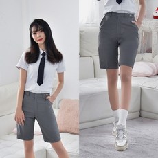 교복반바지연그레이
