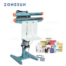 실러 기계 페달 밀봉 비닐 가열 호일 식품 습식 공압 봉투 음료 건식 ZONESUN 알루미늄, 220V, ZS-FK650D