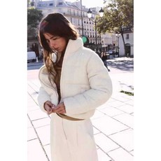 ZARA 여성패딩 점퍼 하이엔드 코튼 화이트 쇼트 자켓