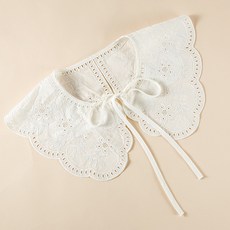 아이엠몽 여성 레이스 펀칭 레이어드 페이크 카라 숄