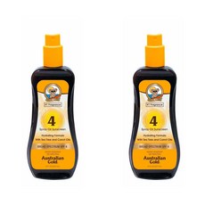 Australian Gold 오스트레일리안골드 태닝오일 스프레이 SPF4 8Fl.oz(237ml) 2팩, 2개, 237ml