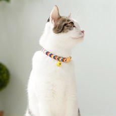 고양이 방울목걸이 펜던트 반려묘 넥케이프 인식표, 민트 방울목걸이