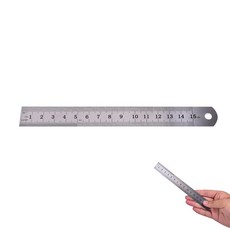 스테인레스 스틸 눈금자 양면 아트 문구 사무실 도면 측정 150mm 0.5cm 두께