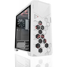 지브린 투어 PC 완전 선체 4 x 허리케인 RGB 팬 케이스 Csaz-6000rgb 폭풍 화이트, 단일상품