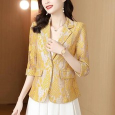 여자 트로트 가수 복장 의상 바지 정장 자켓 무대복 댄스 7부소매 펀칭 레이스 여름 D07