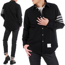 톰브라운 20FW MWL272A 네이비 사선 셔츠