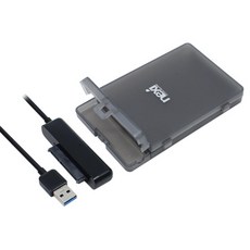 USB3.0 SATA SSD하드 노트북 PC 연결 하드케이스 외장잭, 블랙, 1개