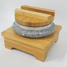 솥밥용솥 1인용솥밥 업소용 돌뚝배기 대흥석기 업소용 곱돌 돌솥, 천연 곱돌솥 15cm + 대나무 받침대 세트, 1개