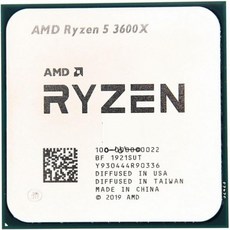 CPU 프로세서 AMD 라이젠 5 3600X R5 3.8GHz 6코어 12스레드 7NM 95WL3 32M 100 000000022 소켓 AM4 - 라이젠53600