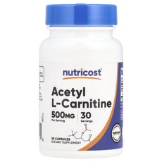 Nutricost 아세틸 l-카르니틴 500mg 캡슐 30정, Nutricost아세틸l-카르니틴500mg캡슐30정, 1개