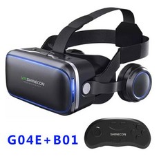 AR글래스 스마트글래스 VR안경 오리지널 VR Shinecon 가상 현실 스테레오 헬멧 IOS 안드로이드용 리모컨 포함, [04] G04E-B01