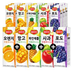 [메리박스] 델몬트 드링크팩 40팩(190ml) 오렌지8 사과8 망고8 포도8 파인애플8, 190ml