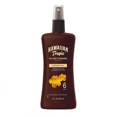 하와이안 트로픽 Dark Tanning Oil Spray Pump SPF 6 8 oz 코코넛 태닝 스프레이 236ml