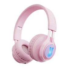 디알고 LED 청력보호 키즈 블루투스 헤드폰 제트배송 BH06CK, 핑크