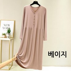 도니드림 긴팔 임산부 수유 홈웨어 원피스