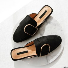 가이아슈 벨트 블랙 스웨이드 블로퍼 2.5cm