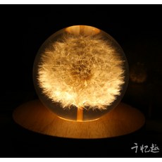 민들레 단델리온 크리스탈 인테리어 소품 선물 북유럽 홈 카페 문진 유리 볼 구슬, 8CM민들레 나무함 전등꽂이 난광