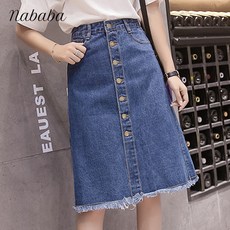 a라인데님스커트