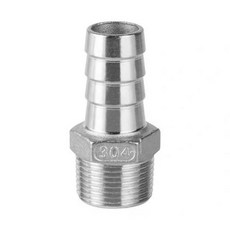 304 스테인리스 스틸 호스 커넥터 암수 나사산 가죽 파이프 조인트 엘보 어댑터 6mm 8mm 10mm 15mm 20mm 4 인치 3/8 인치 1/2 인치 1 인, 20) Male connector - 15mm - 1/, 1개