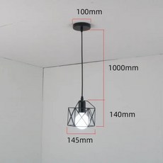 산업용 천장 램프 차양 고정 장치 복도 입구 통로 현관 사각 다이아몬드 아이언 샹들리에 펜던트 조명