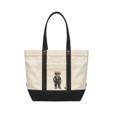 폴로 랄프로렌 POLO RALPH LAUREN 볼캡 바우처 캔버스 미디움 폴로 베어 토트백 - 베이지 PP TOTE-TOTE-MEDIUM CNVS CALI MDRN BEAR