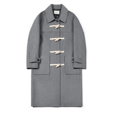 키뮤어 [오정규 PICK] 서플러스 울(WOOL) 세미오버 더플 코트_그레이 Surplus Wool Semi-Over Duffle Coat_Gray