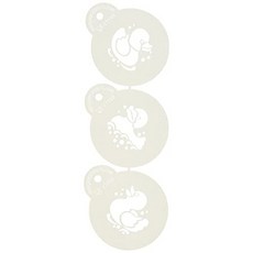 디자이너 스텐실 C795 미니 고무 오리 스텐실 세트 베이지 반투명, 본상품