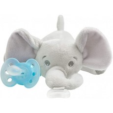 Philips Avent 울트라 소프트 스너글 젖꼭지 홀더 (분리형 젖꼭지 포함) 코끼리 0-6m