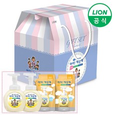 [라이온코리아] 아이깨끗해 선물세트 490ml용기 2개 + 450ml리필 2개 (순/레몬/, 제품선택:490ml용기 2개+450ml리필 2개 (청포도), 상세 설명 참조