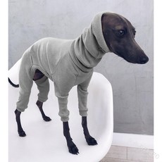 아이쥐패딩 이탈리안그레이하운드 등지퍼 이지 웨어 입기편한 겨울 터틀넥 Whippet Onesies 이탈리아 그레, 03 GRAY_01 S