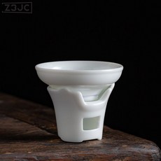 Z3JC 도자기 차누차 여과망 찻잎차칸 필터 쿵푸 다기 액세서리 백자 차포 깔때기, 덕화백자 ----- 부뚜막차루/여과, 1개