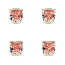 일본풍 홍화 도자기 사케 전통주 이자카야 술잔 40ml 4P세트, 4개